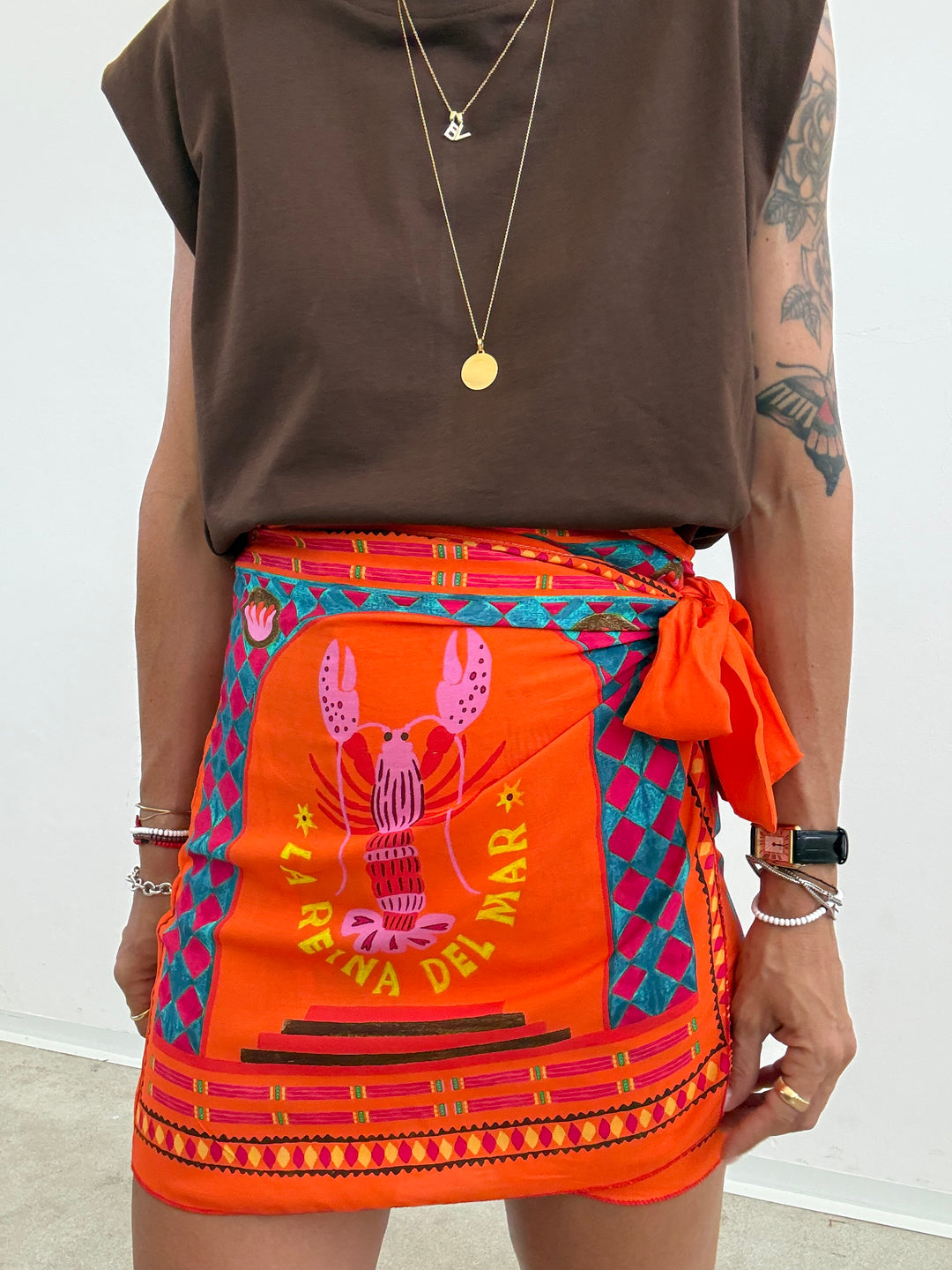 MINIGONNA PAREO LOBSTER ARANCIO