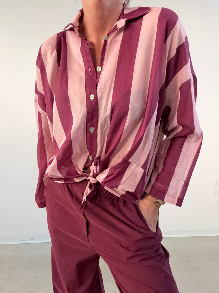 CAMICIA RIGA  BORDEAUX ROSA