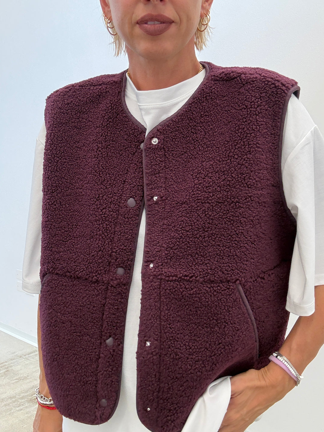 GILET TEDDY BORGOGNA