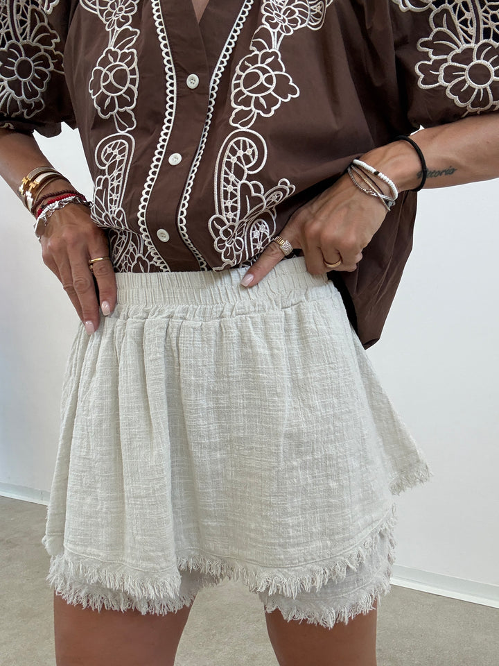 SHORTS GARZA AVORIO