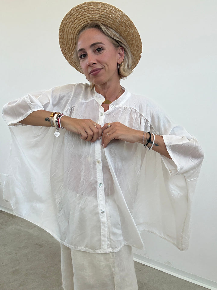 CAMICIA SCATOLA ORGANZA AVORIO