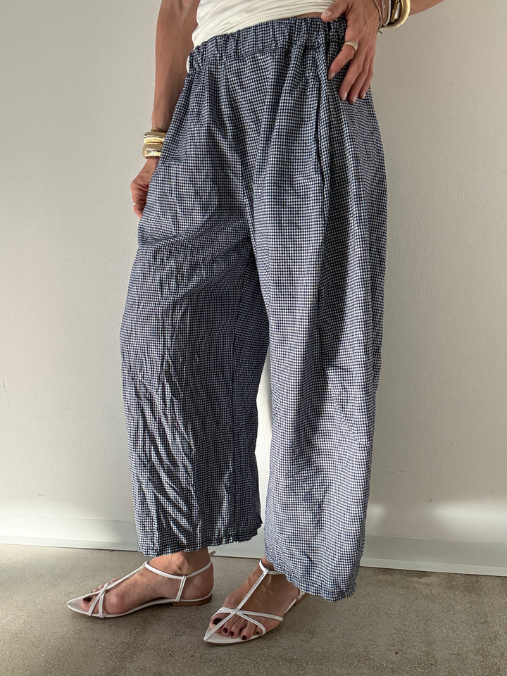 PANTALONE MARIANNA VICHY BLU