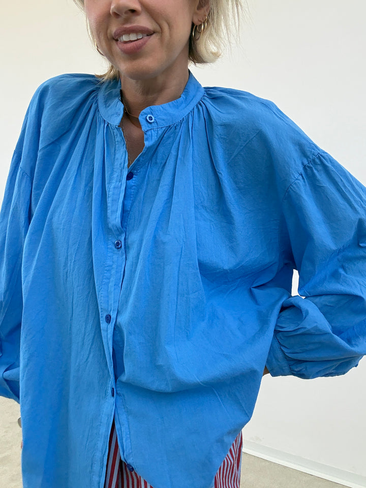 CAMICIA MUSSOLA AZZURRO