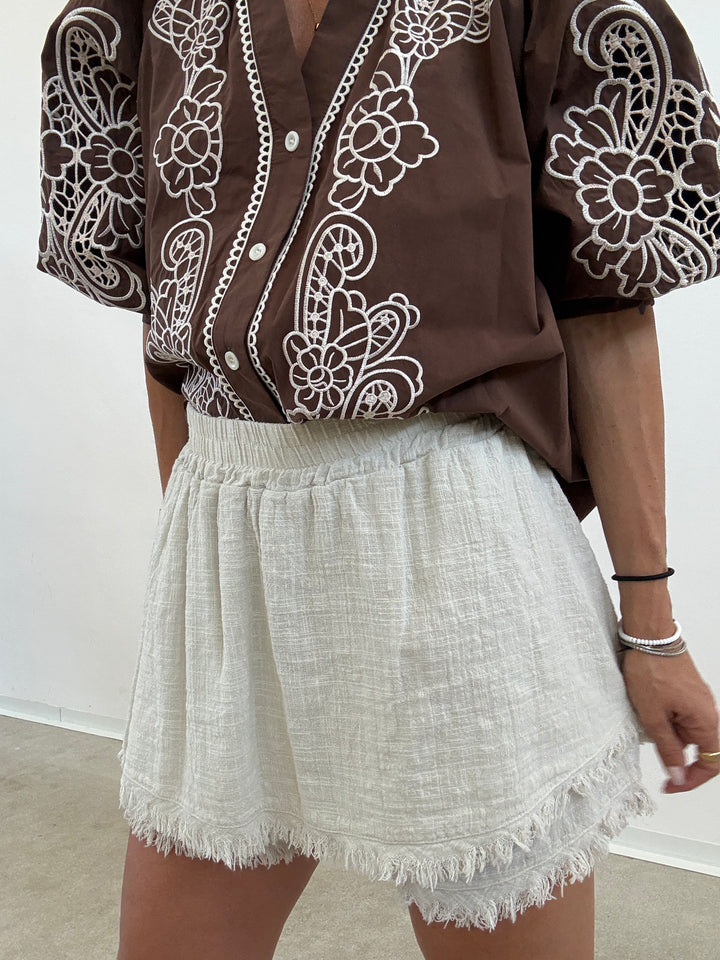 SHORTS GARZA AVORIO