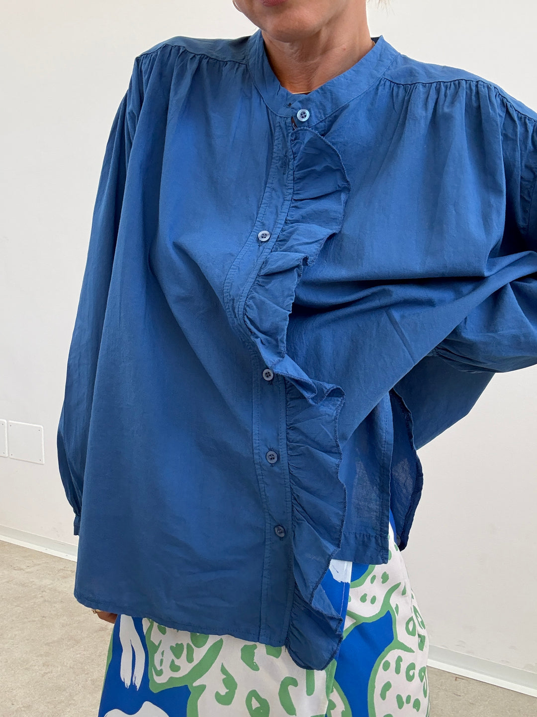 CAMICIA MUSSOLA BLUETTE ROUCHES