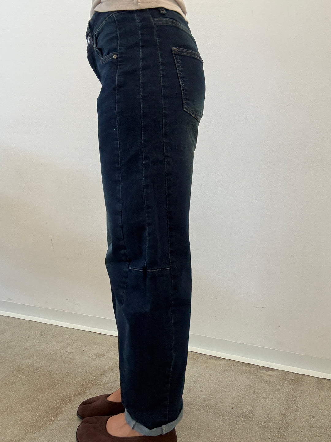 DENIM ANITA BARREL STONEWASH BLU SCURO