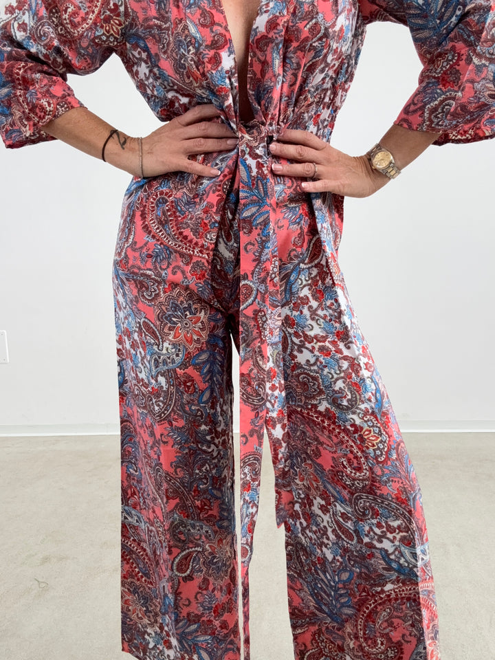 JUMPSUIT DELHI BIANCO/FRAGOLA