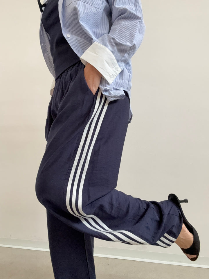 PANTA AISHA VISCOSA BLU/BIANCO