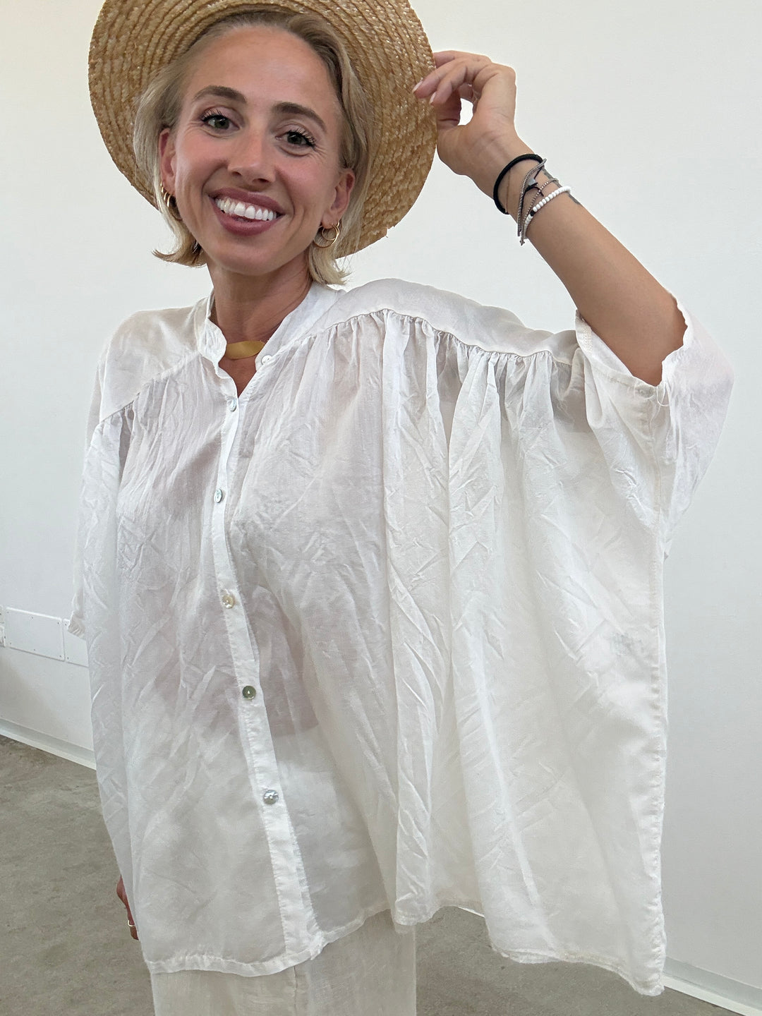 CAMICIA SCATOLA ORGANZA AVORIO