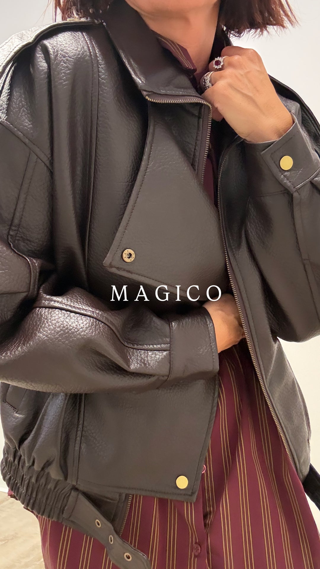 CHIODO BOMBER MARTELLATO CIOCCO