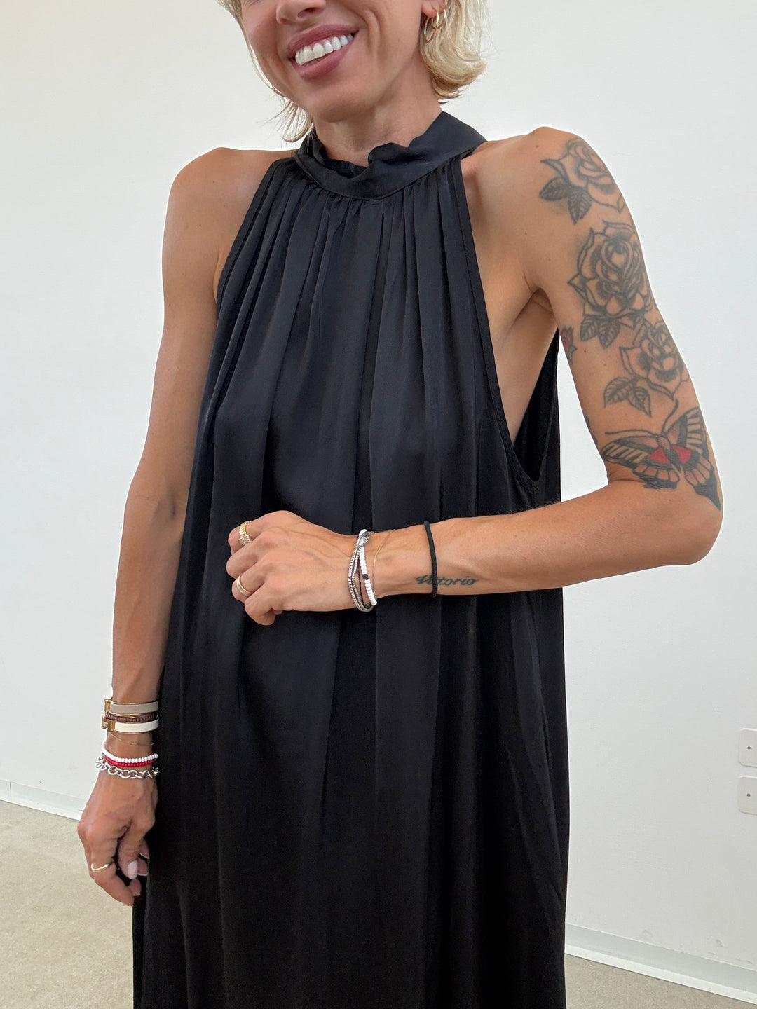 ABITO GINNY SATIN NERO
