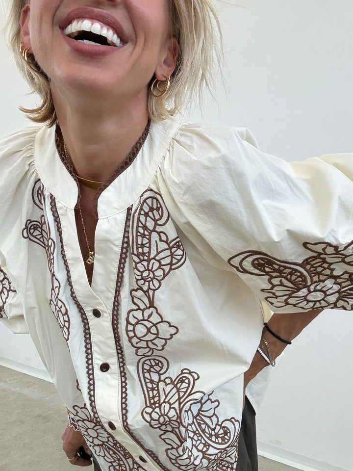 CAMICIA LUISA RICAMO AVORIO