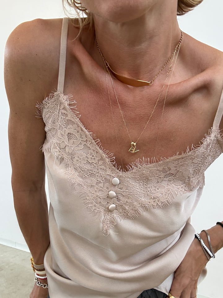 CANOTTA BOTTONCINI SATIN LIGHT BEIGE