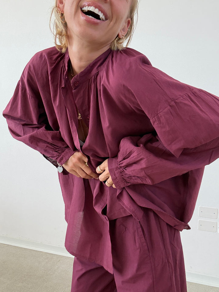 CAMICIA MUSSOLA VINO