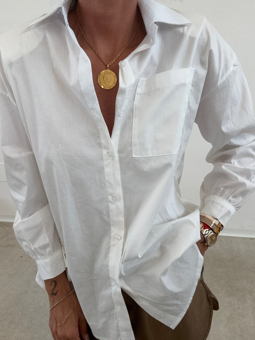 CAMICIA SPALLINE BIANCA