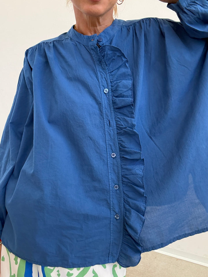 CAMICIA MUSSOLA BLUETTE ROUCHES