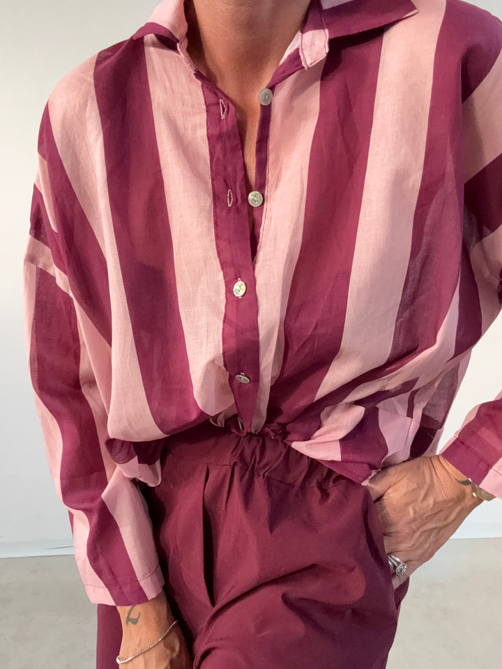 CAMICIA RIGA  BORDEAUX ROSA