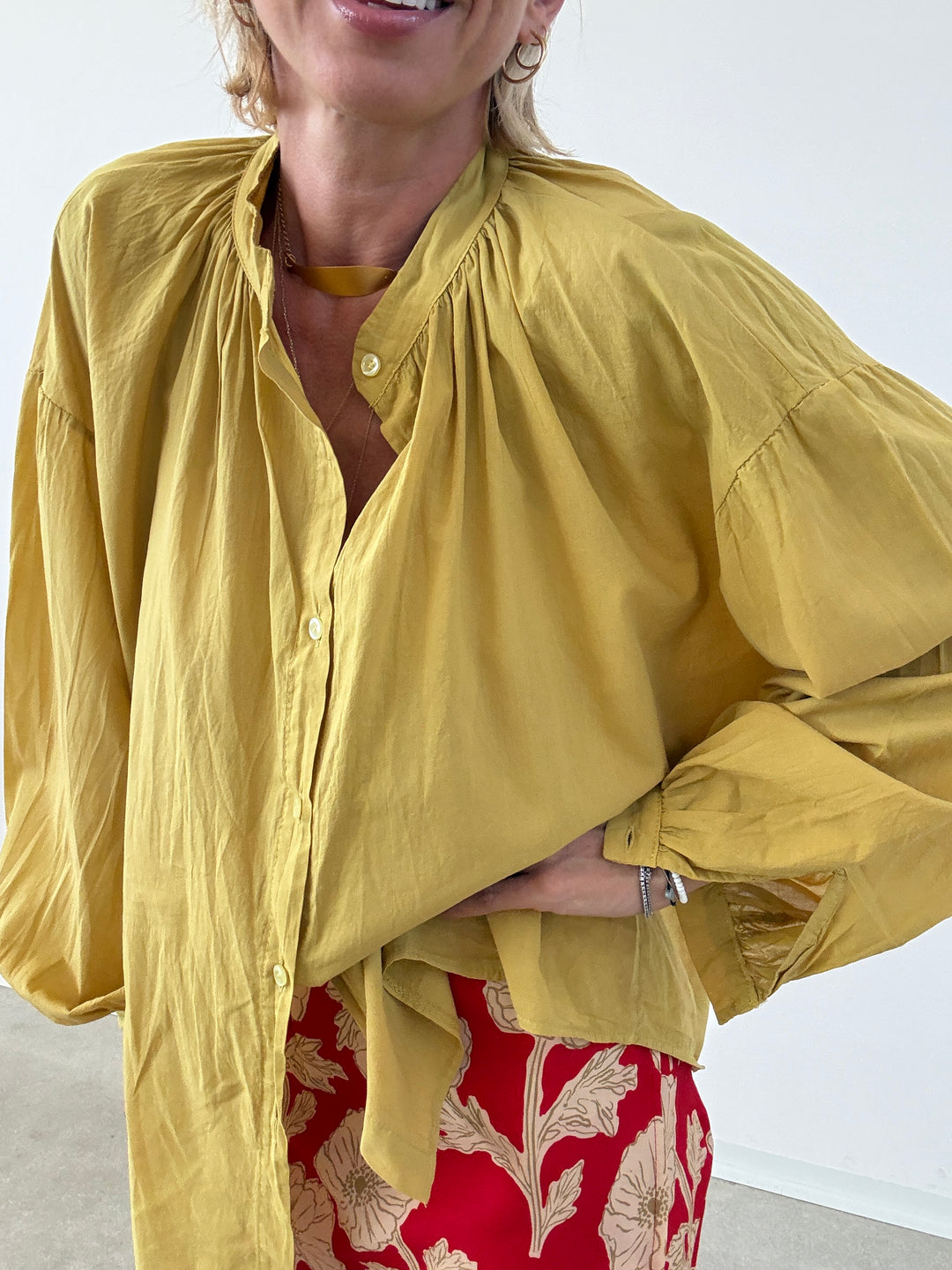 CAMICIA MUSSOLA SENAPE