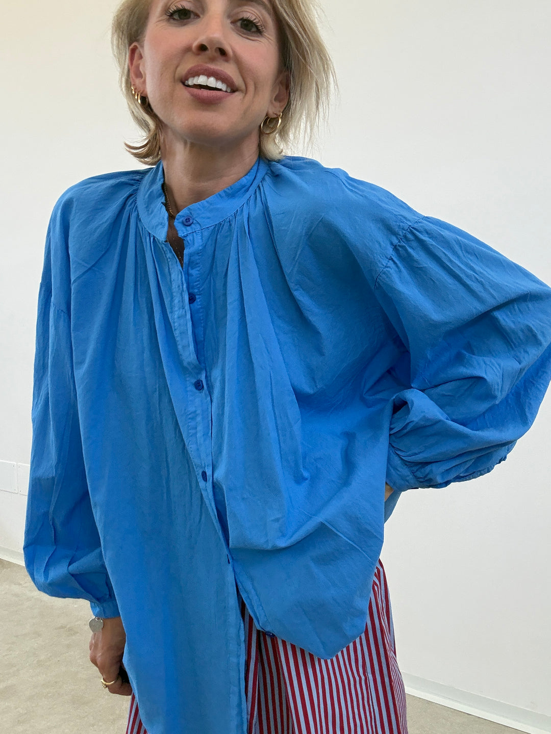 CAMICIA MUSSOLA AZZURRO