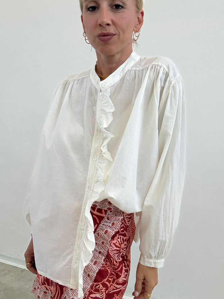 CAMICIA MUSSOLA LATTE ROUCHES