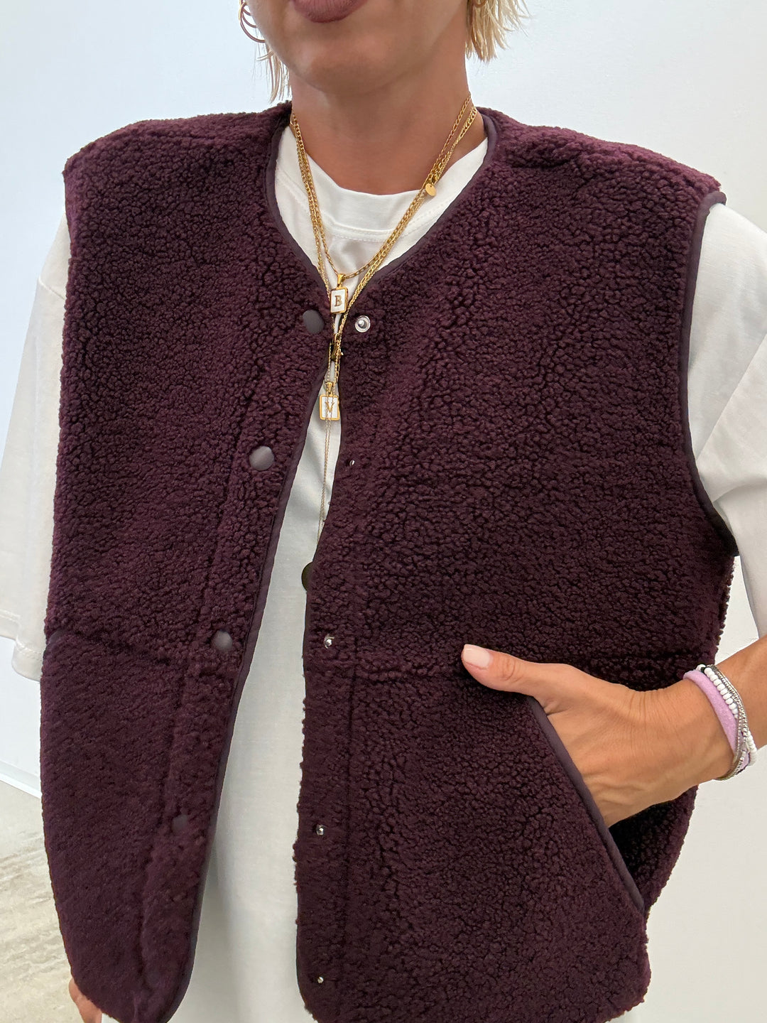 GILET TEDDY BORGOGNA