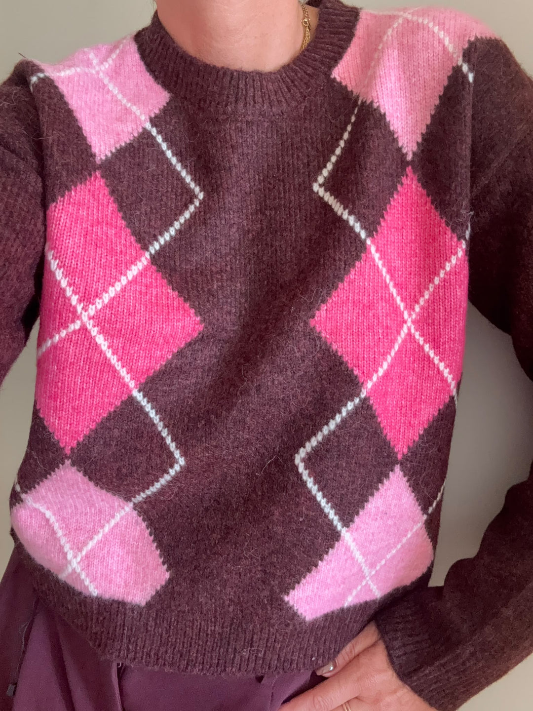 PULL ARIANNA ROMBI VINO