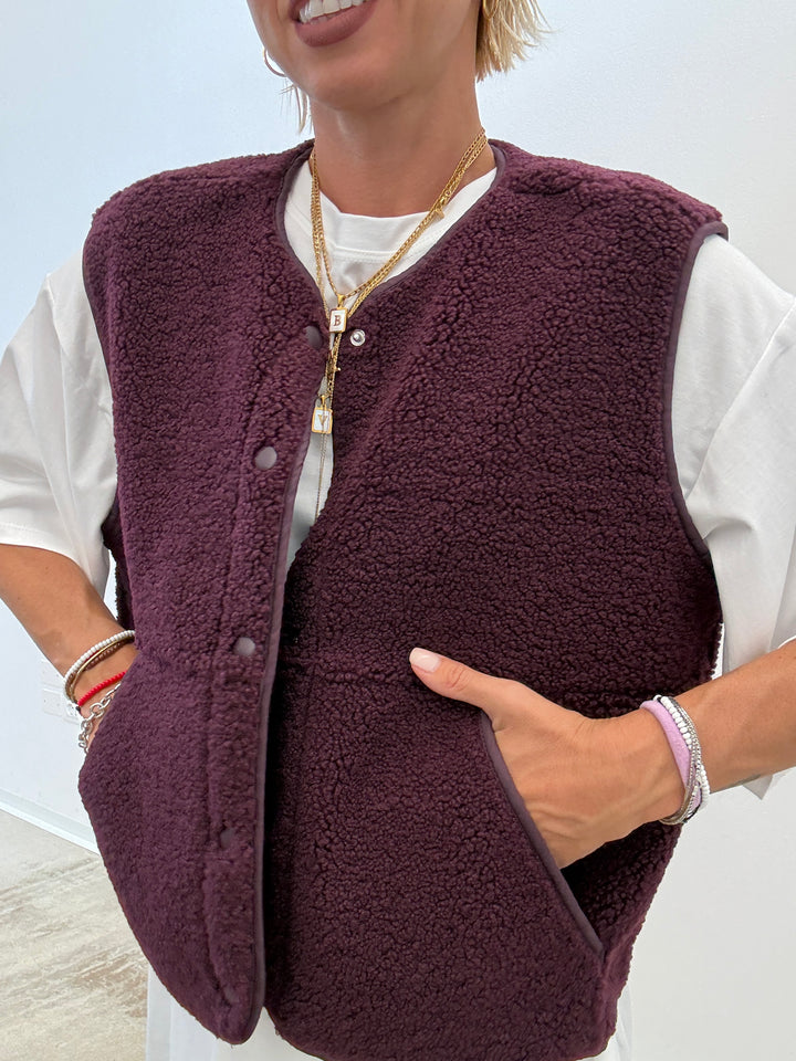 GILET TEDDY BORGOGNA