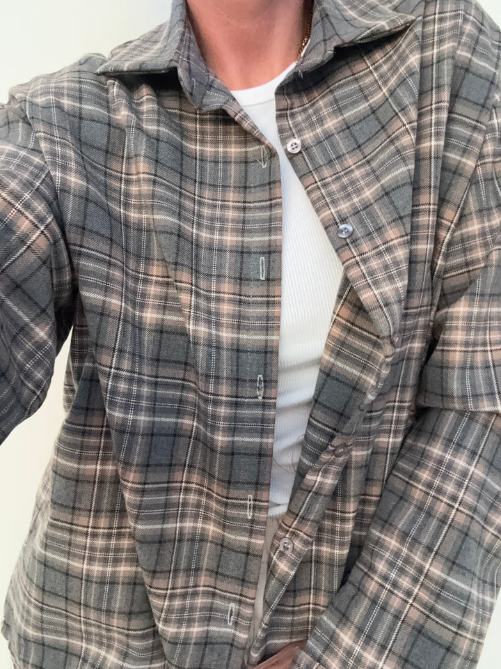 CAMICIA MIRTA CHECK GRIGIO/BEIGE