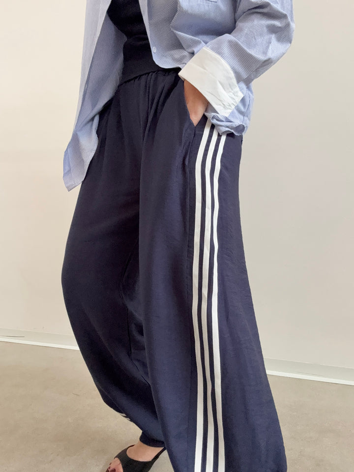 PANTA AISHA VISCOSA BLU/BIANCO