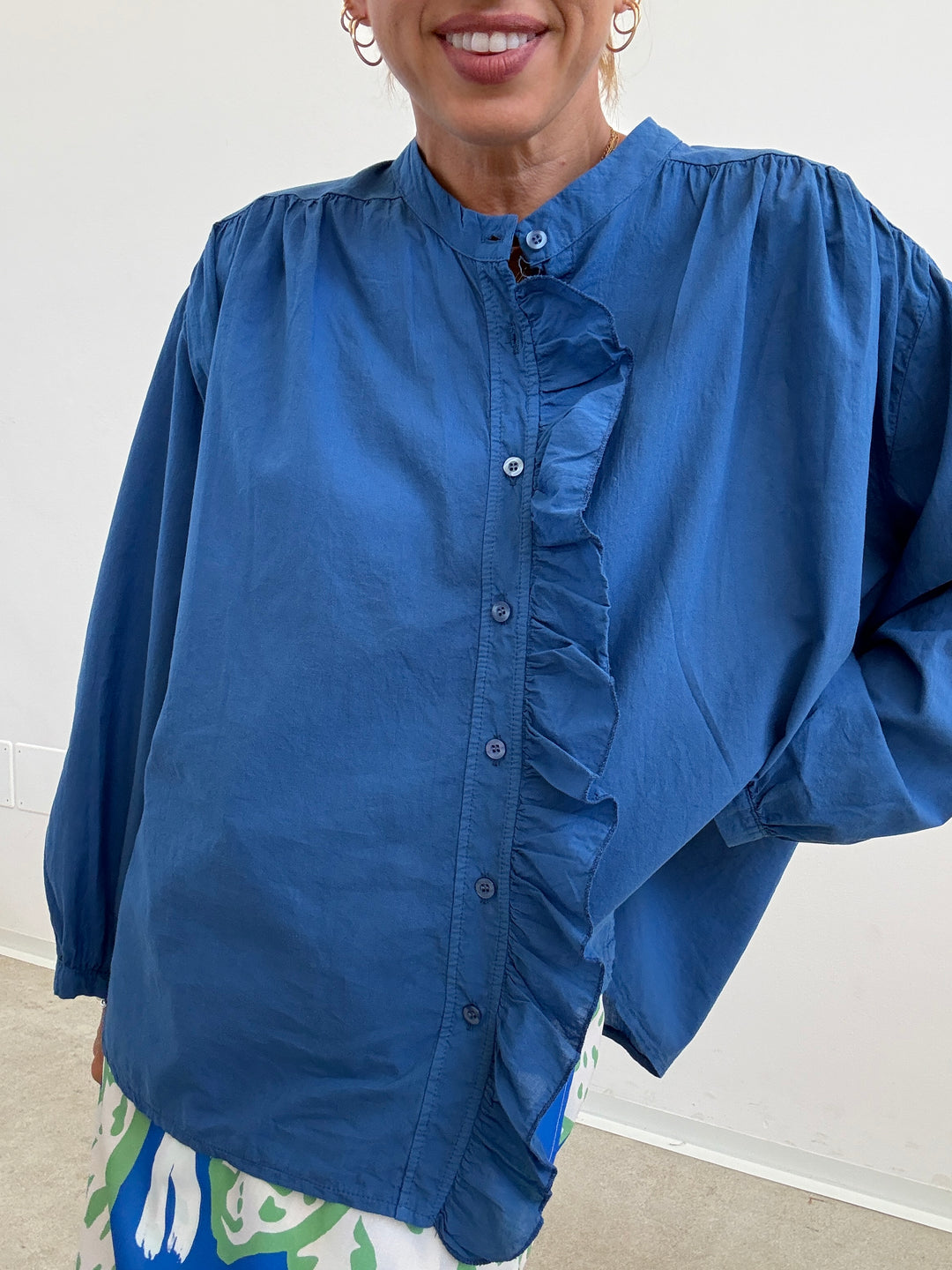 CAMICIA MUSSOLA BLUETTE ROUCHES