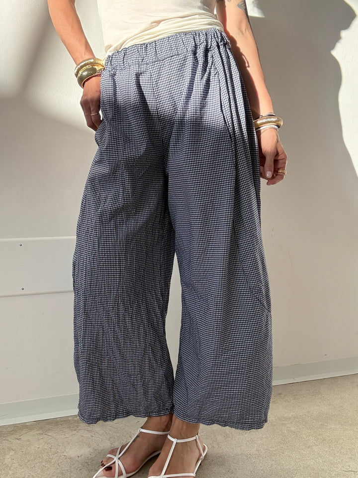 PANTALONE MARIANNA VICHY BLU