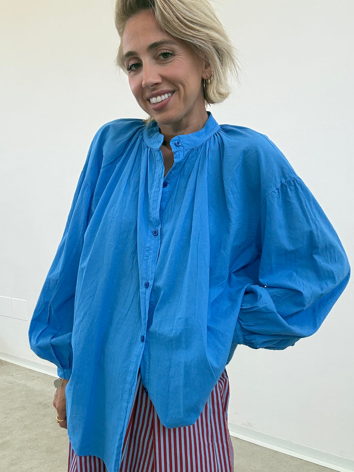 CAMICIA MUSSOLA AZZURRO