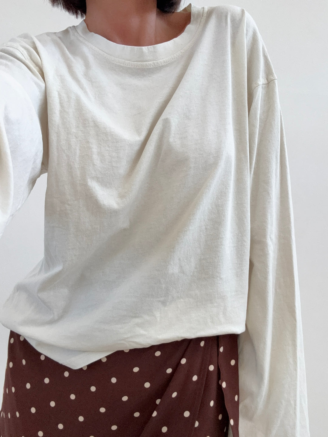 TSHIRT OVER BASIC MANICA LUNGA BURRO