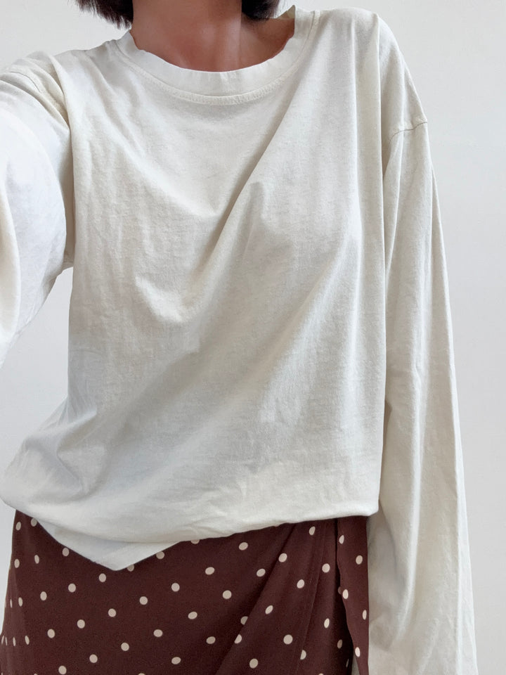 TSHIRT OVER BASIC MANICA LUNGA BURRO