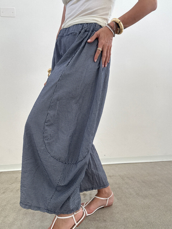 PANTALONE MARIANNA VICHY BLU