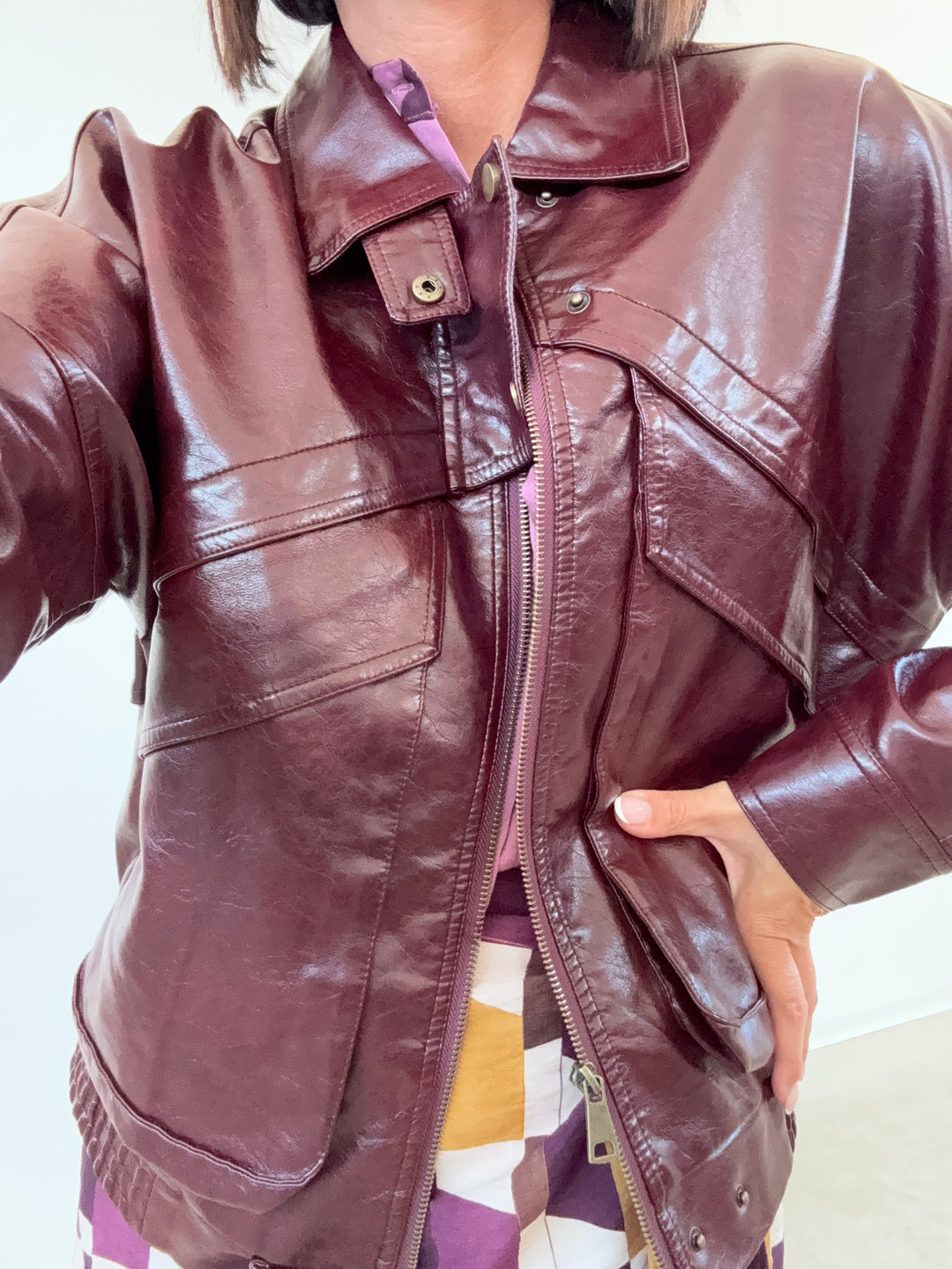 BOMBER VINTAGE BORDEAUX