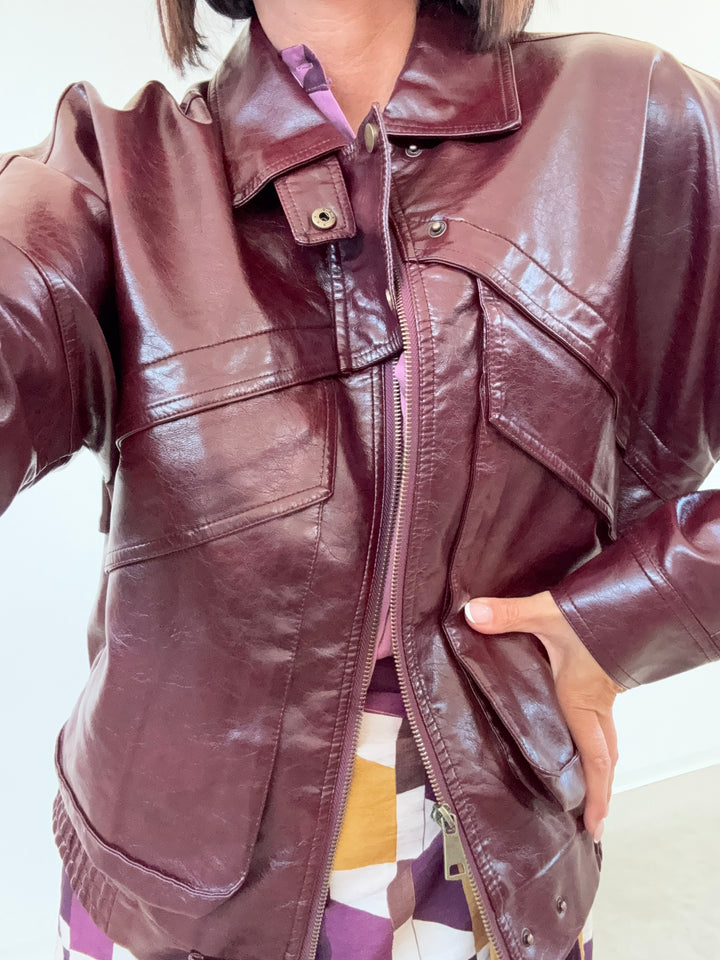 BOMBER VINTAGE BORDEAUX