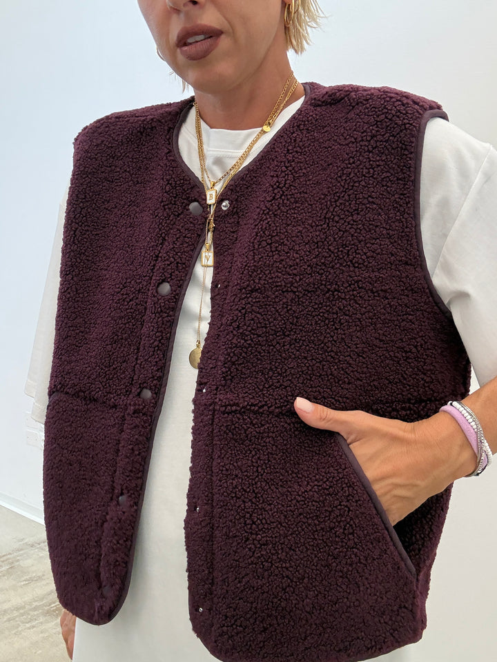 GILET TEDDY BORGOGNA