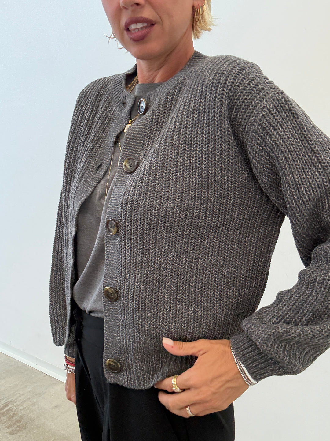 CARDIGAN LEA GRIGIO MELANGE
