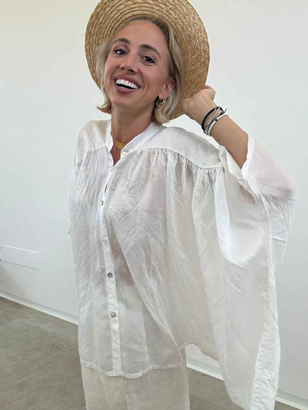 CAMICIA SCATOLA ORGANZA AVORIO