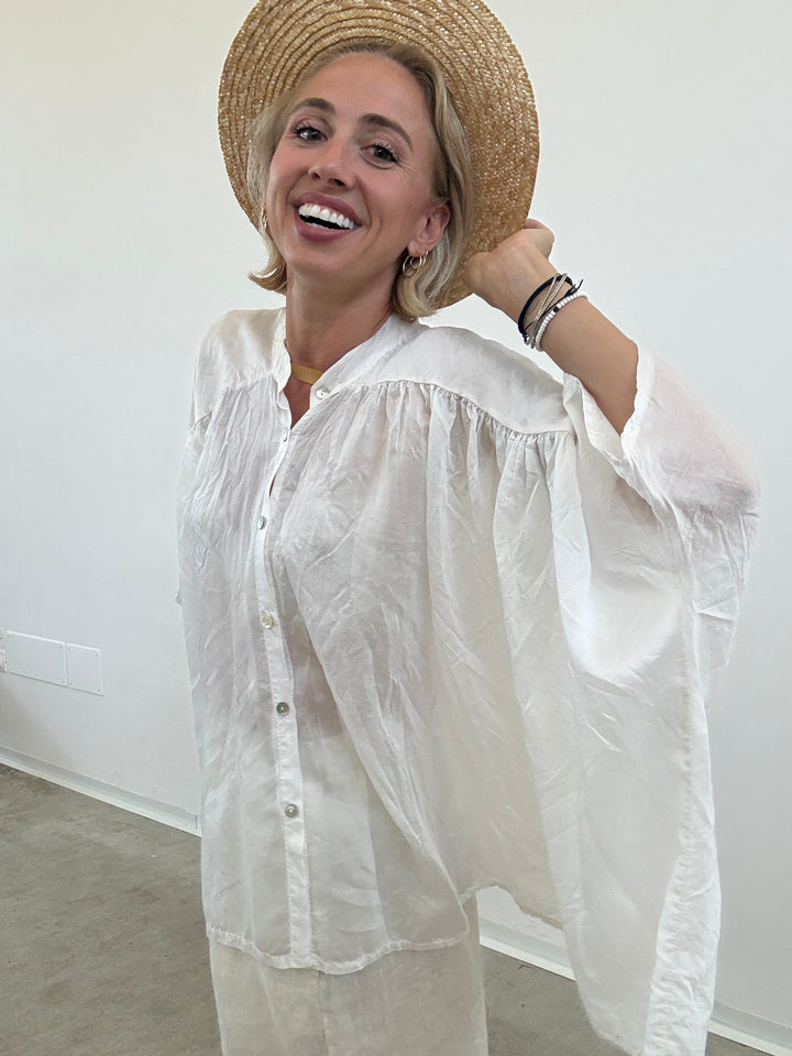 CAMICIA SCATOLA ORGANZA AVORIO