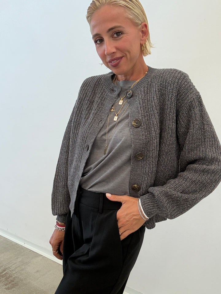 CARDIGAN LEA GRIGIO MELANGE