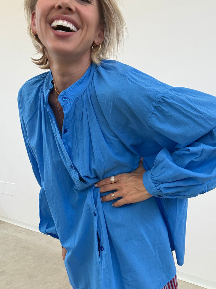 CAMICIA MUSSOLA AZZURRO