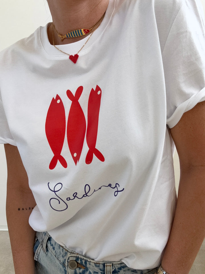 TSHIRT RED SARDINES BIANCA