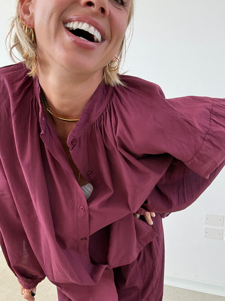 CAMICIA MUSSOLA VINO