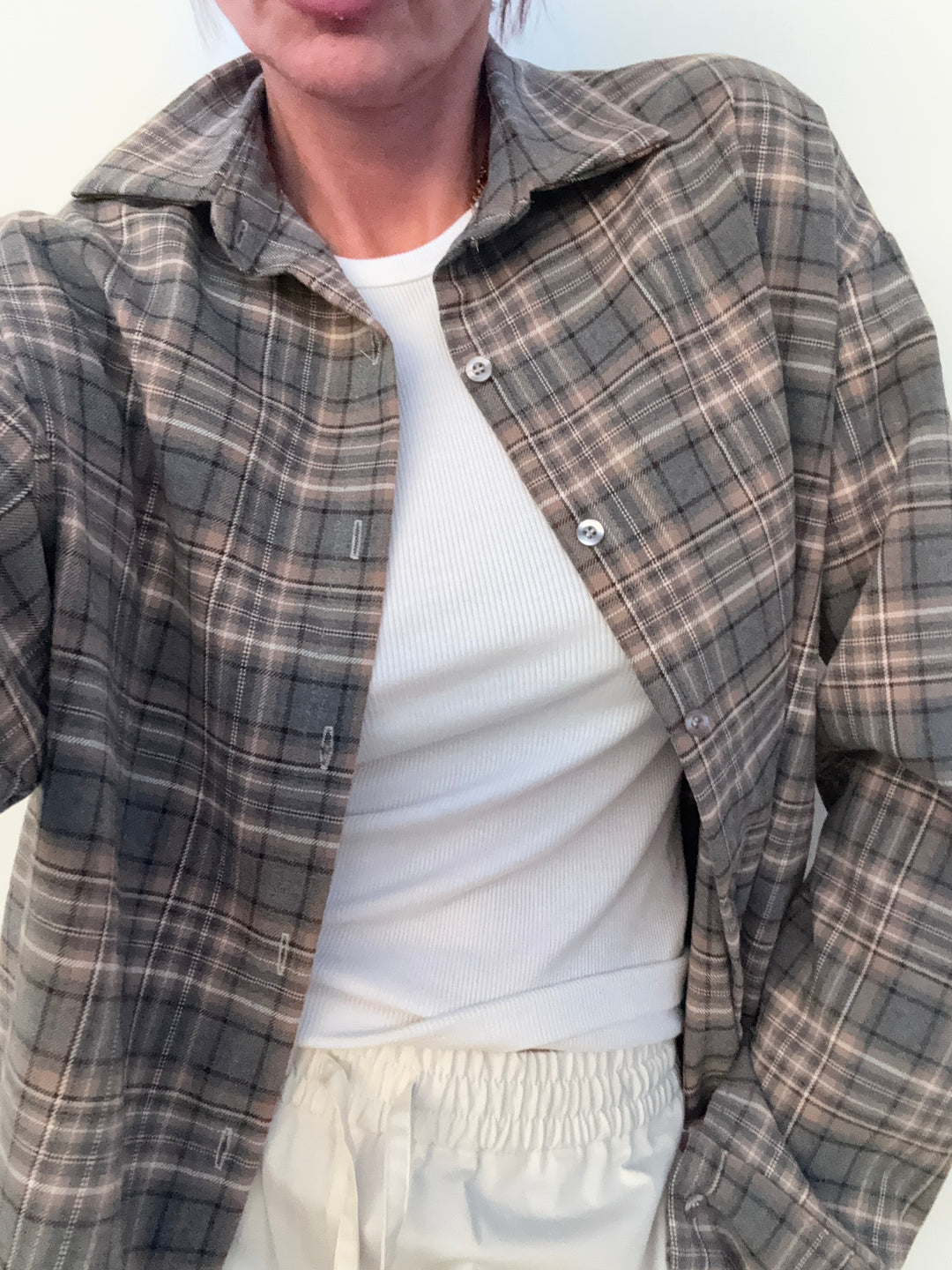 CAMICIA MIRTA CHECK GRIGIO/BEIGE