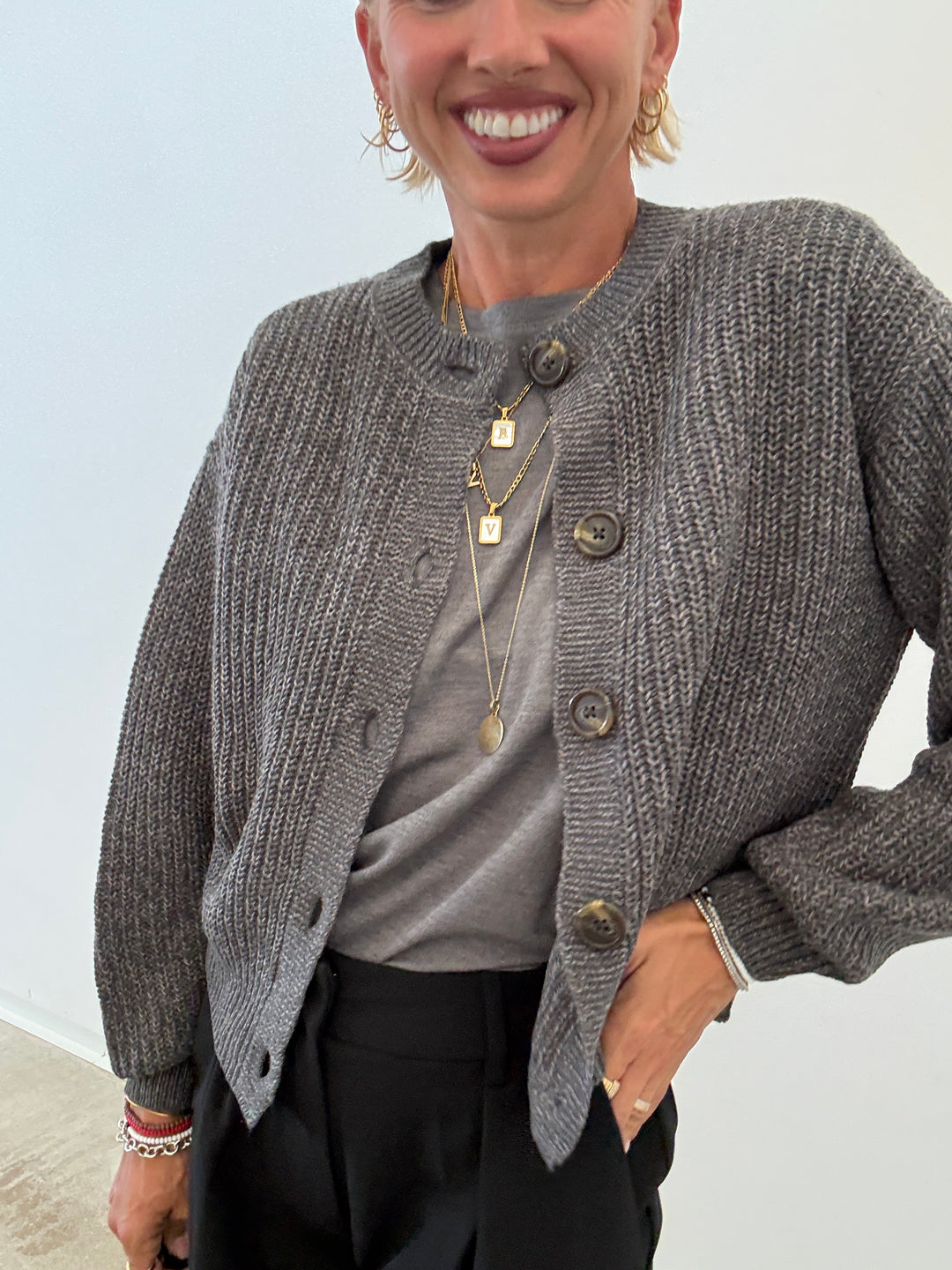 CARDIGAN LEA GRIGIO MELANGE