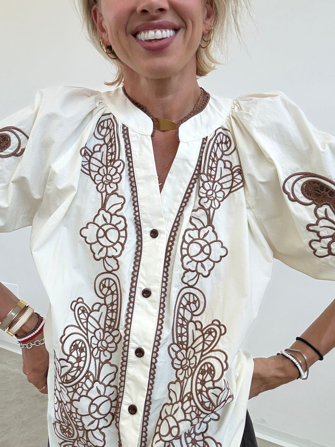 CAMICIA LUISA RICAMO AVORIO