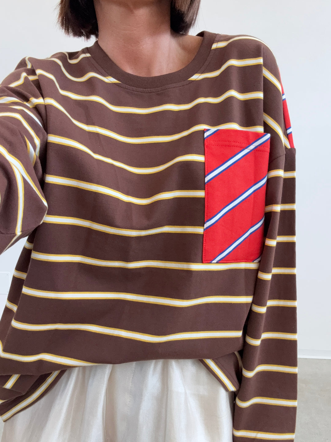 TSHIRT M\L  OVER BASIC MIX RIGHE MORO
