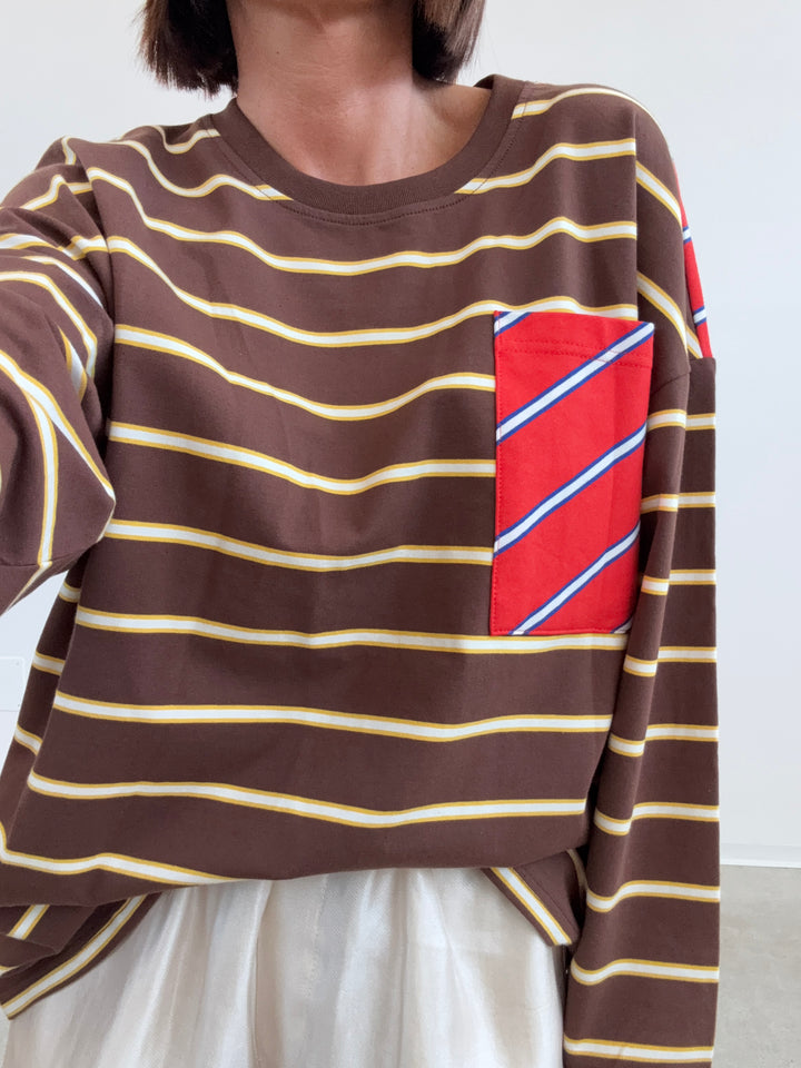 TSHIRT M\L  OVER BASIC MIX RIGHE MORO